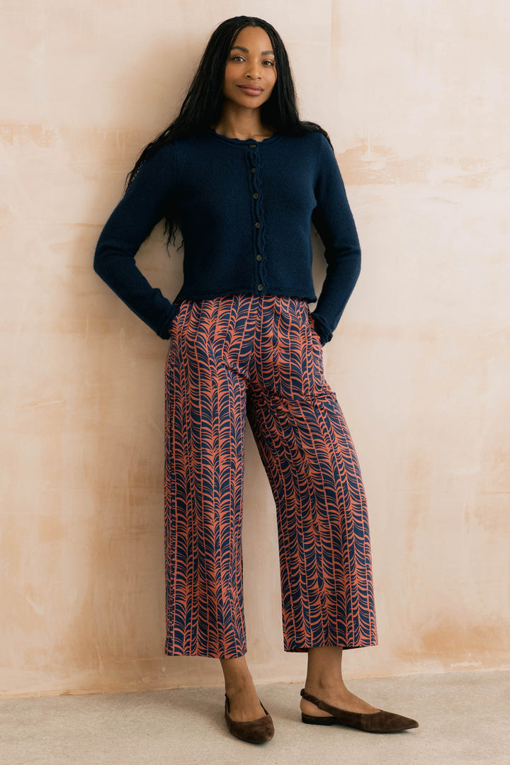 Cardigan boutonné en maille festonnée Elodie - Mélange d'alpaga