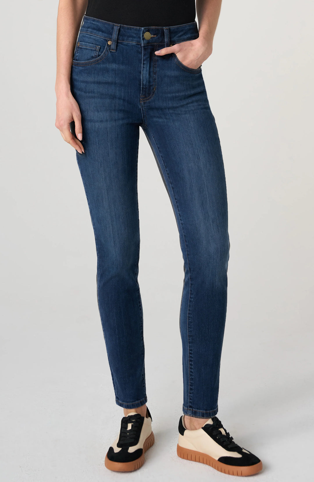 Jeans skinny à taille confort Abby - Mélange de coton
