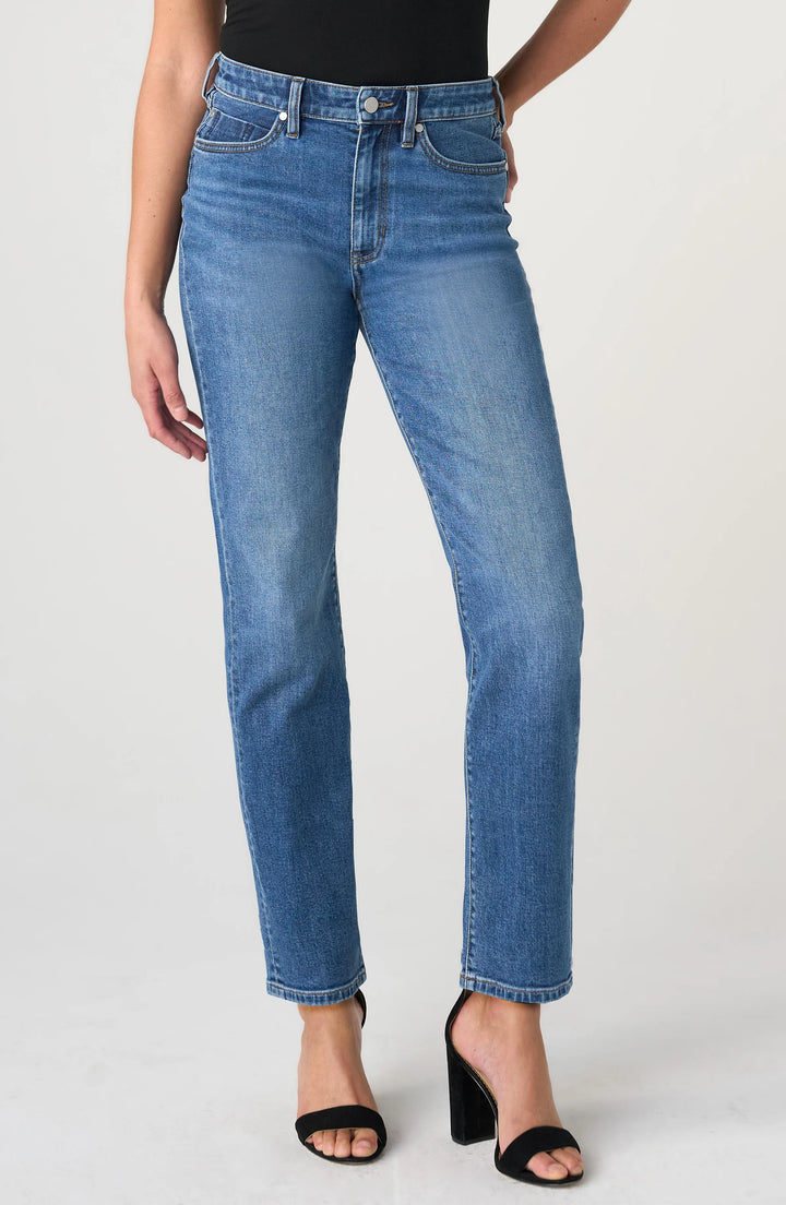 Jeans droit à taille confort Rowan - Avec ceinture élastique invisible