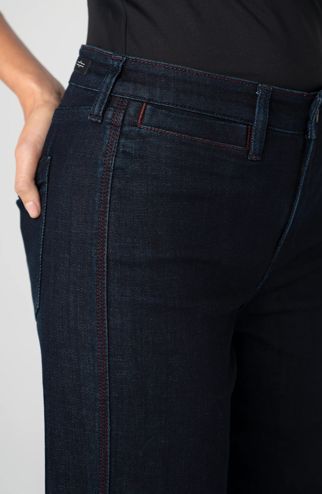 Jeans à jambe droite Kennedy - À taille mi-haute et mélange de coton