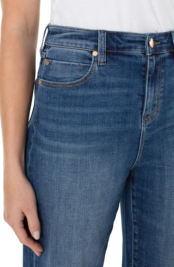Jeans taille haute à jambes larges