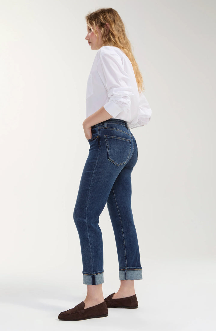 Jeans coupe droite avec ourlets aux chevilles Marley - Mélange de coton