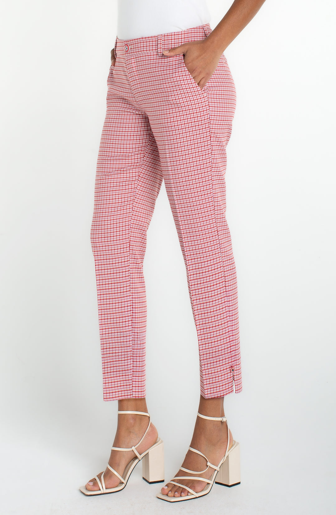 Pantalon à carreaux Kelsey - Ajusté avec fente latérale