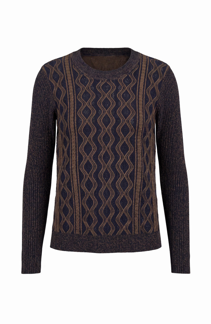 Chandail texturée à motifs - Manches longues et touche de laine