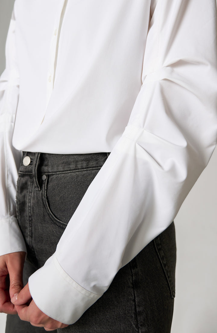 Chemise boutonnée - À détails plissés originaux aux manches