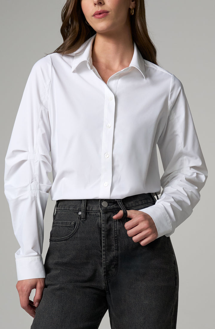 Chemise boutonnée - À détails plissés originaux aux manches