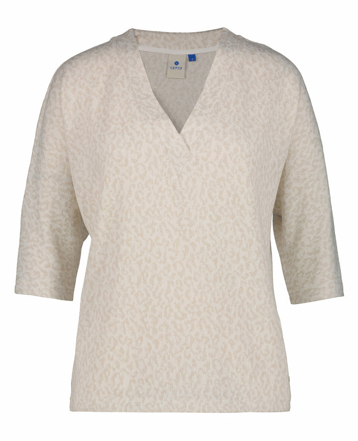 Haut à manches mi-longues Eurasaari – Texture jacquard et col en V