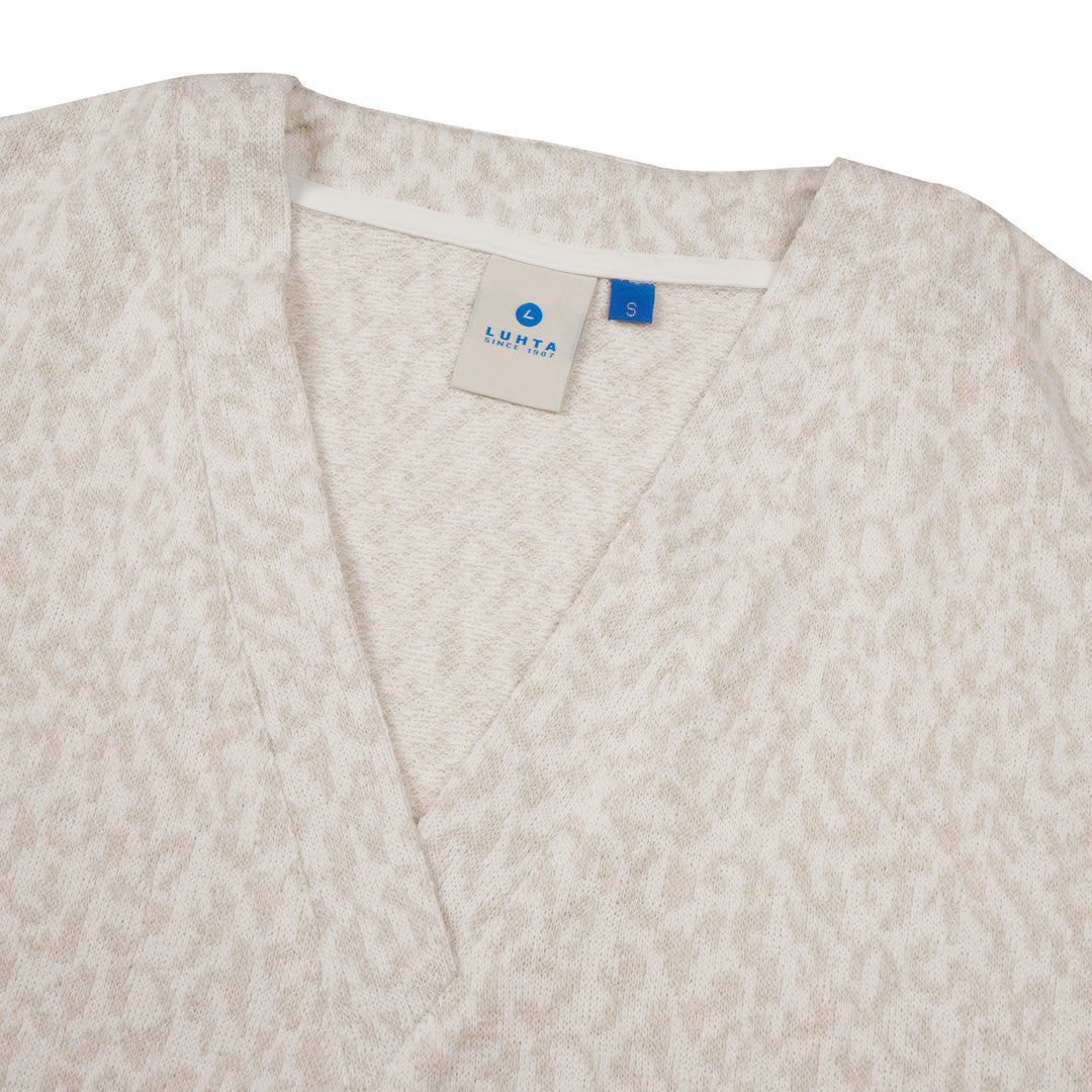 Haut à manches mi-longues Eurasaari – Texture jacquard et col en V