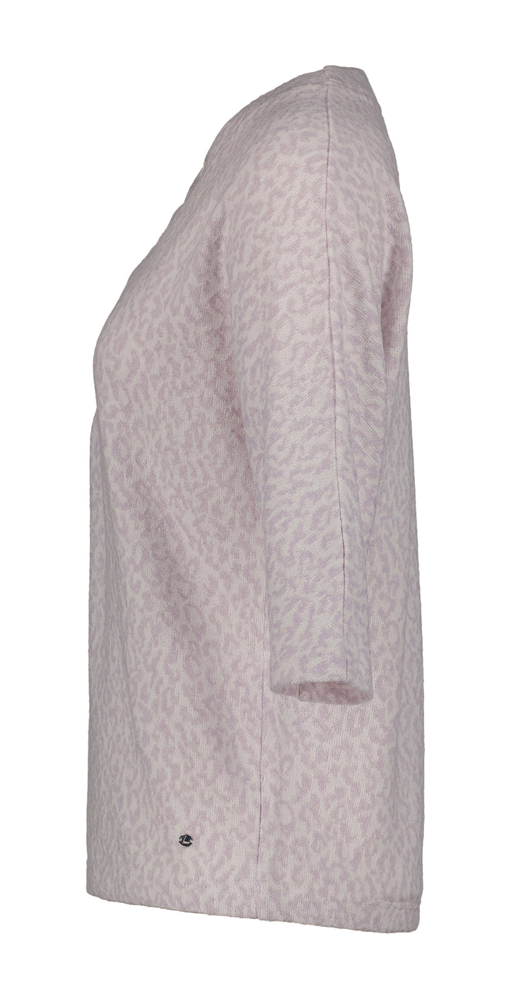 Haut à manches mi-longues Eurasaari – Texture jacquard et col en V