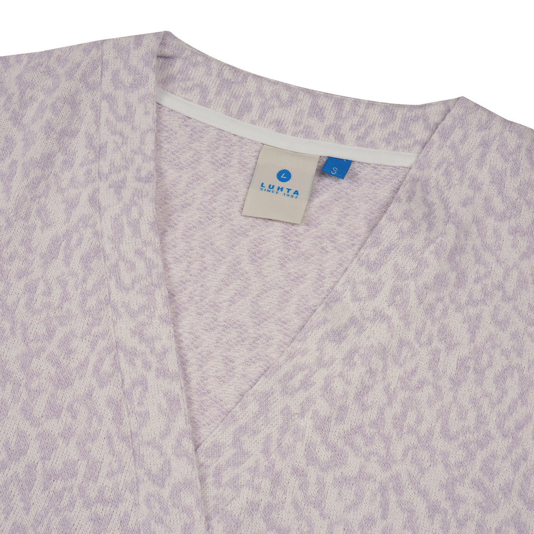 Haut à manches mi-longues Eurasaari – Texture jacquard et col en V