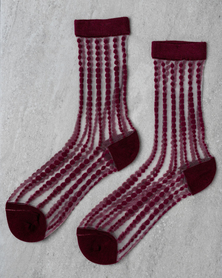 Chaussettes mi‑mollet transparentes avec motif bulles