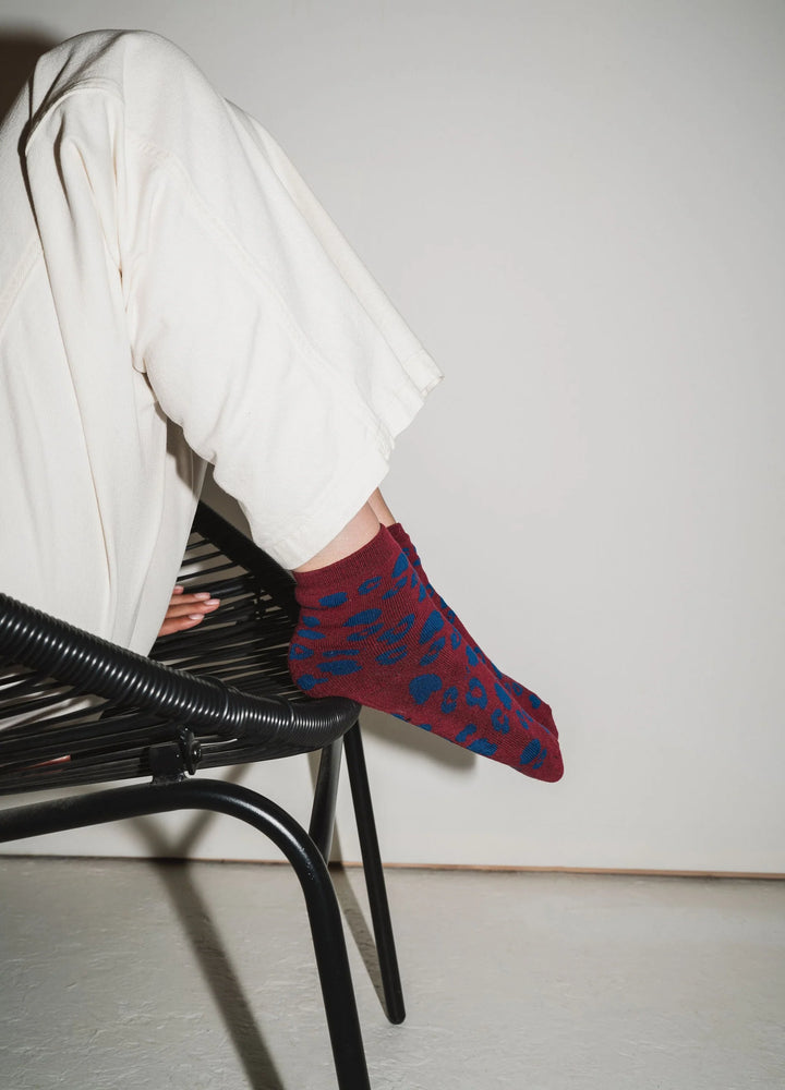 Chaussettes en coton mélangé imprimé léopard