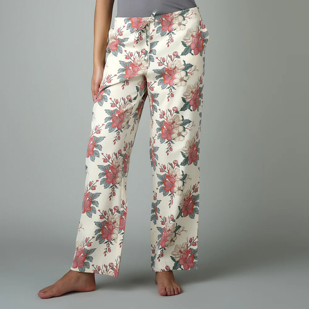Pantalon de nuit à motifs floraux