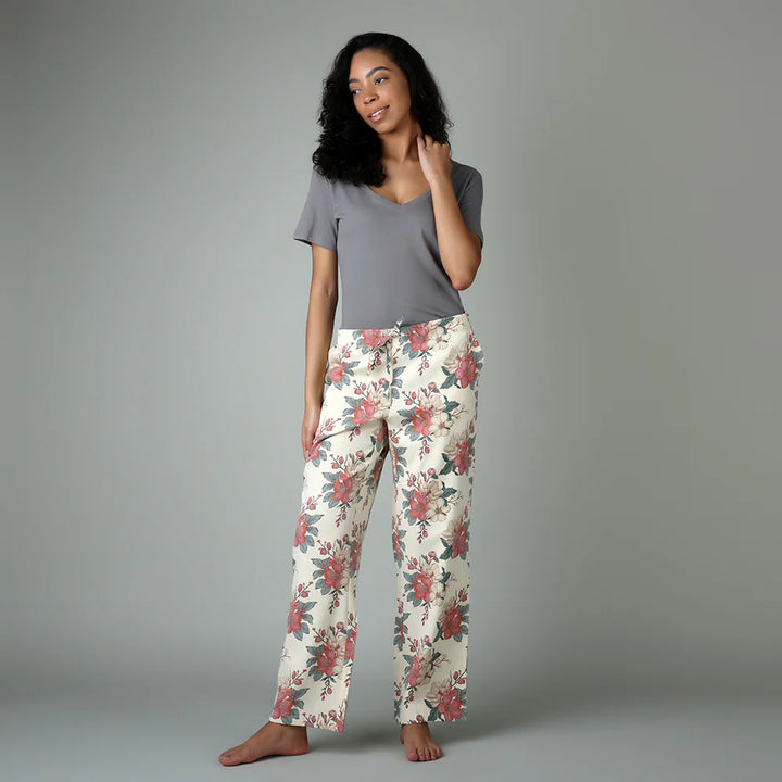 Pantalon de nuit à motifs floraux