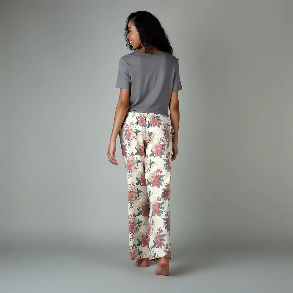 Pantalon de nuit à motifs floraux