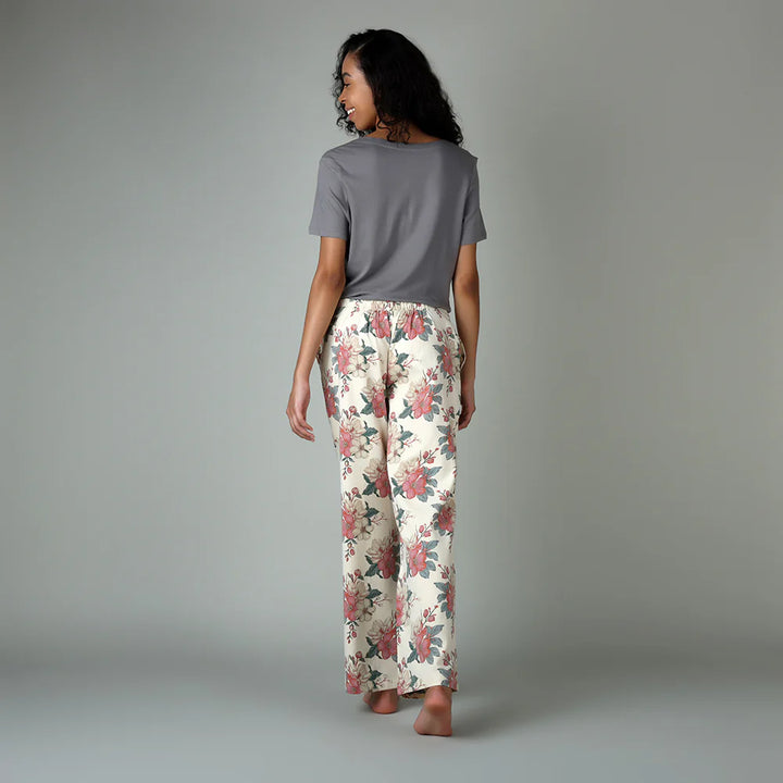 Pantalon de nuit à motifs floraux