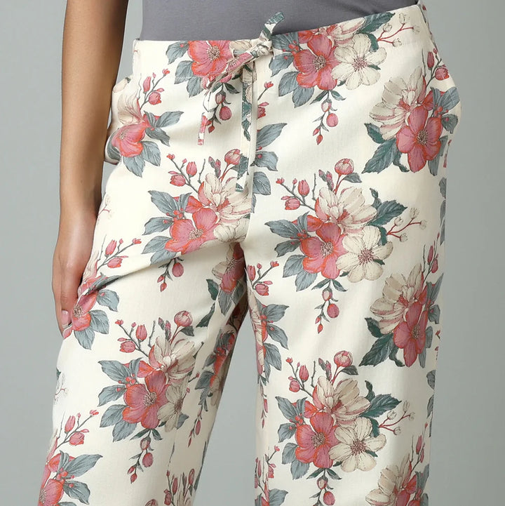 Pantalon de nuit à motifs floraux