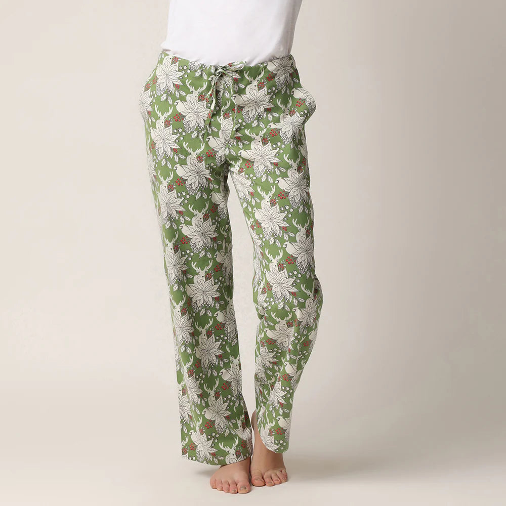 Pantalon de nuit à motifs hivernaux