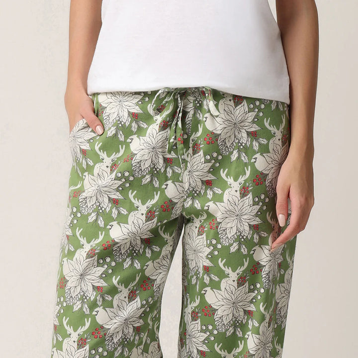 Pantalon de nuit à motifs hivernaux