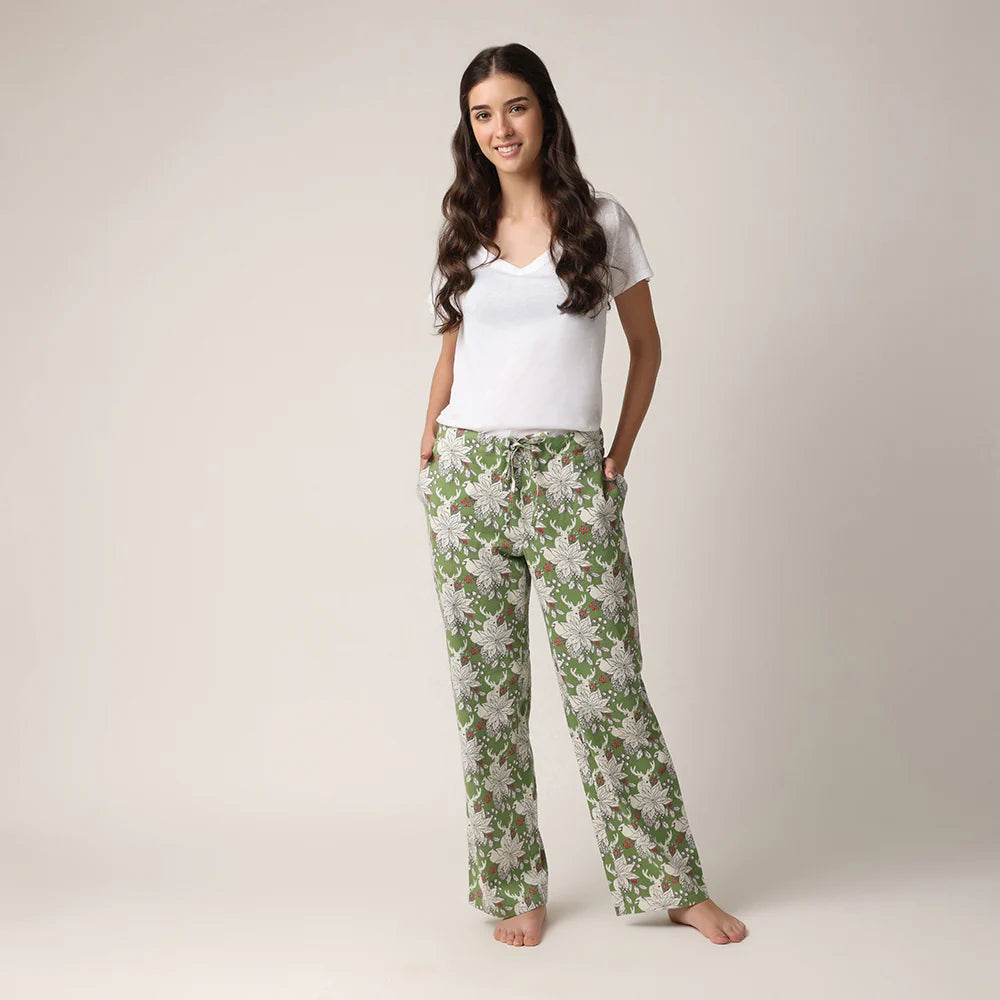 Pantalon de nuit à motifs hivernaux