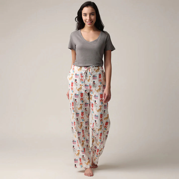 Pantalon de nuit avec imprimés de chiens
