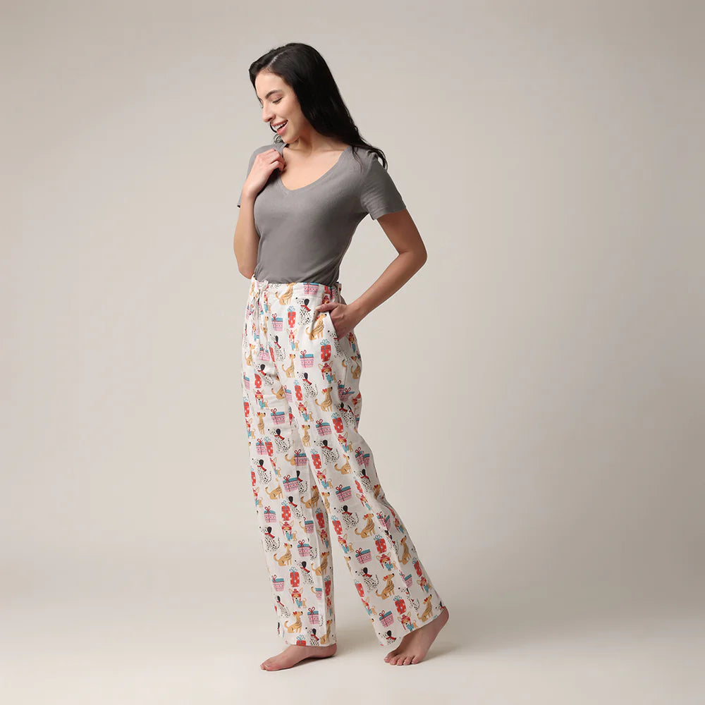 Pantalon de nuit avec imprimés de chiens
