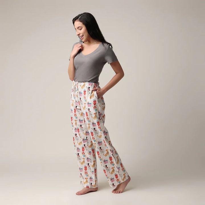 Pantalon de nuit avec imprimés de chiens