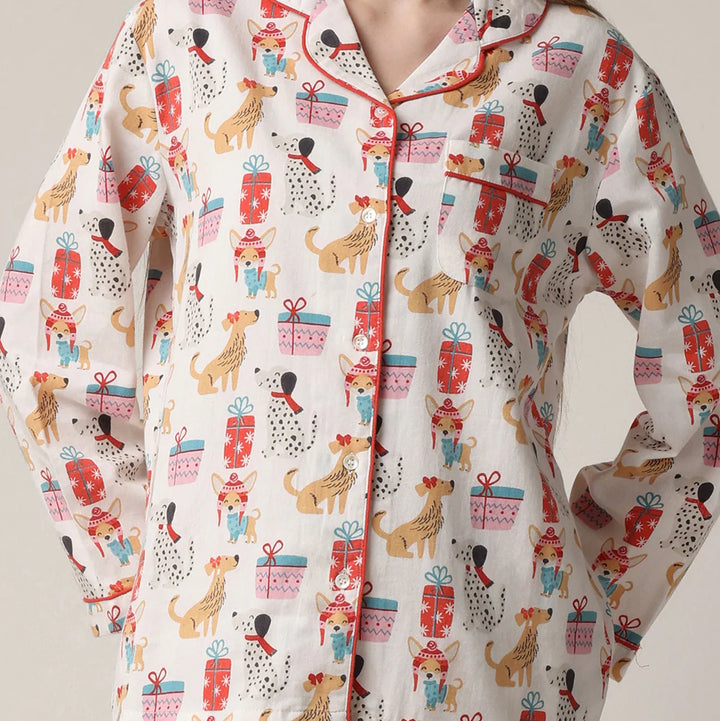 Ensemble pyjama avec imprimés de chiens