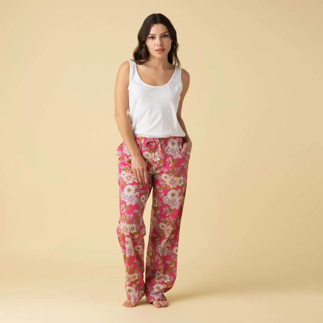 Pantalon de nuit - 100% coton léger avec sac de rangement assorti