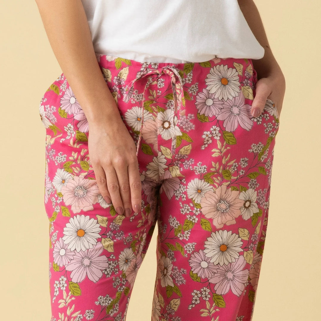 Pantalon de nuit - 100% coton léger avec sac de rangement assorti