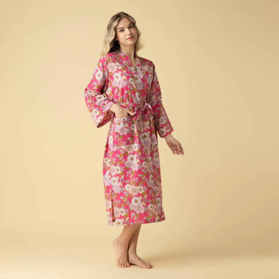 Peignoir de style kimono - En coton léger et à imprimé floral