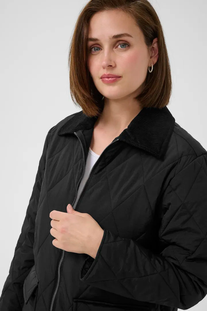 Manteau matelassé mi-long avec col piqué Anneli