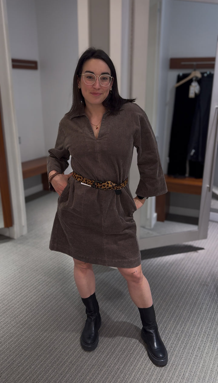 Robe en velour côtelé Sharri