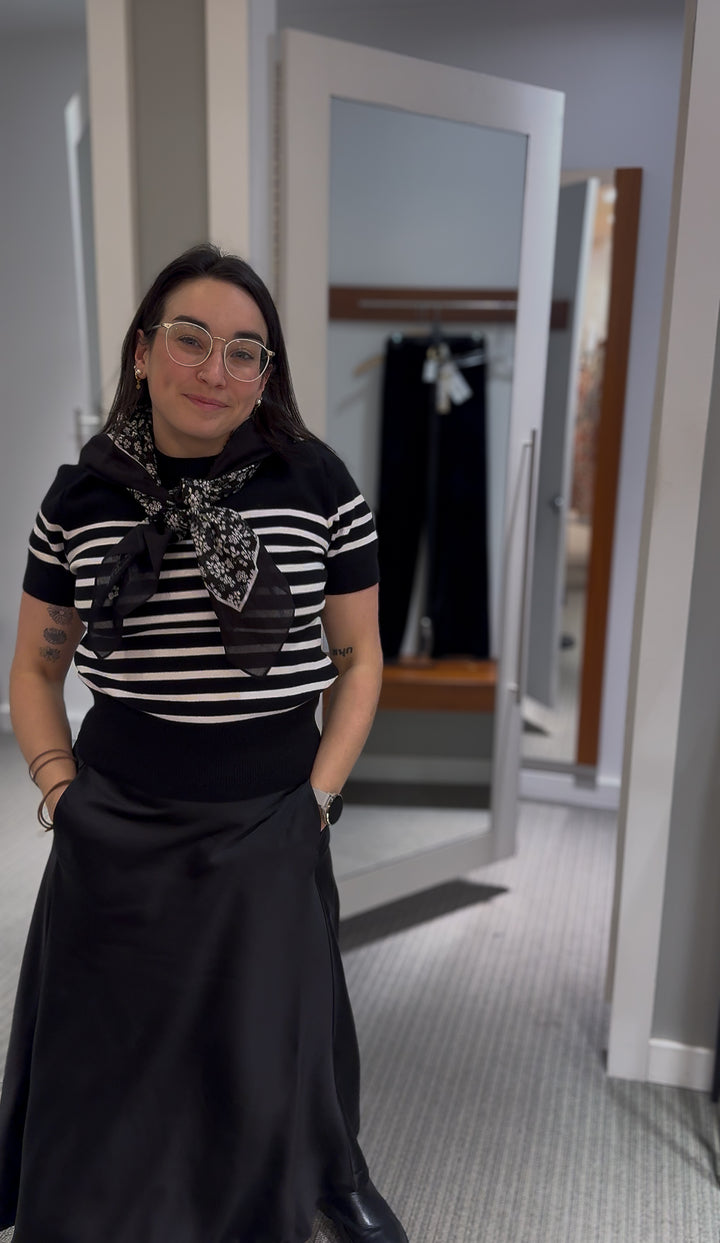 Chandail rayé à manches courtes Wallis