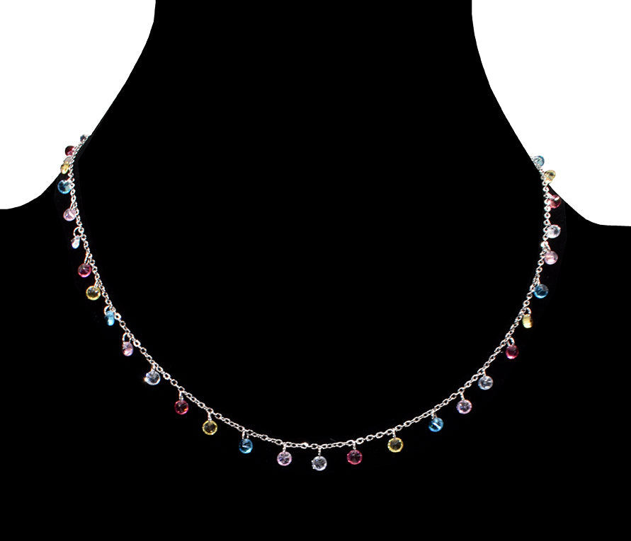 Collier avec minis pendentifs en perles colorées