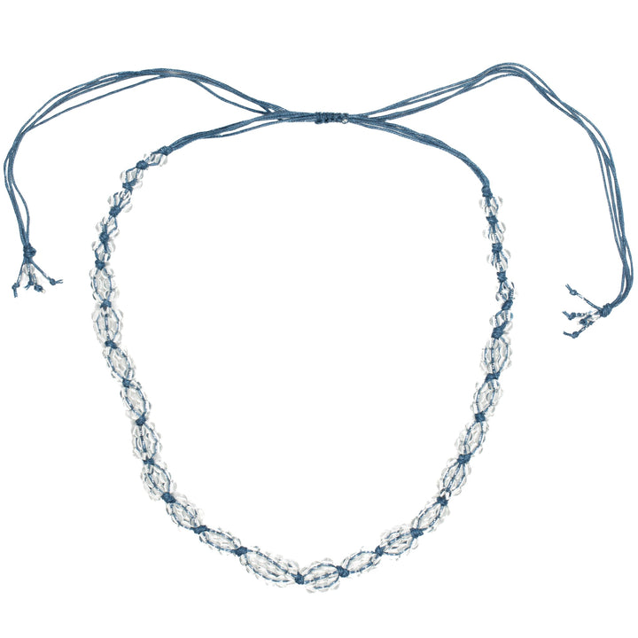 Collier ajustable avec perles en verre