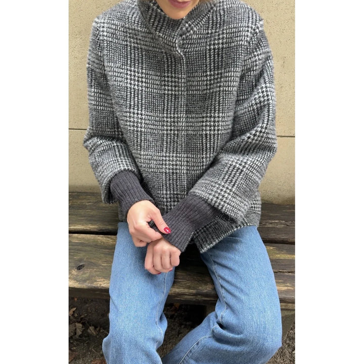 Manteau en laine avec col montant amovible - Chaud à coupe évasée et détails soignés
