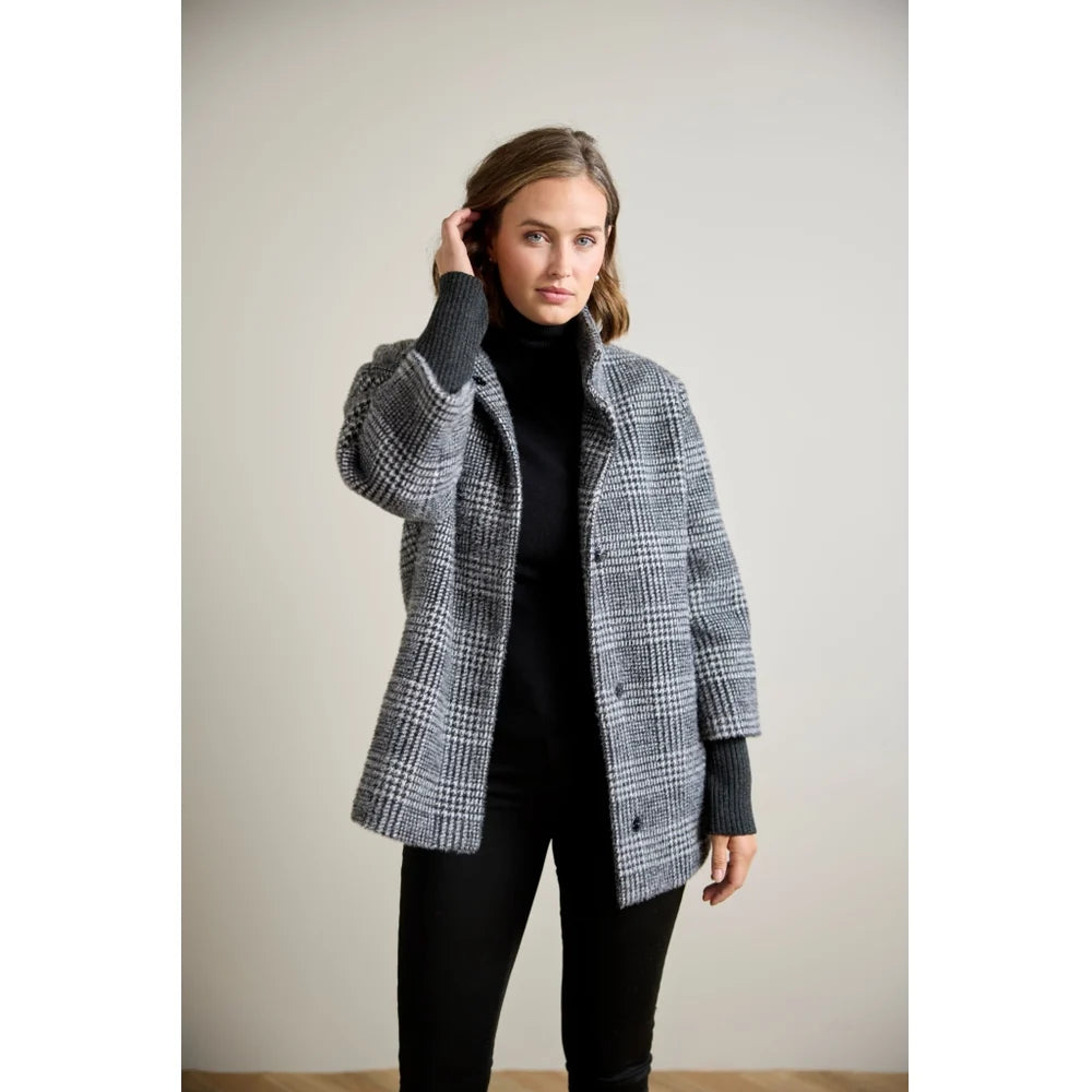 Manteau en laine avec col montant amovible - Chaud à coupe évasée et détails soignés