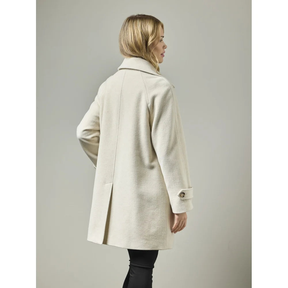 Manteau classique en laine avec isolation thermique - À col classique et détails raffinés