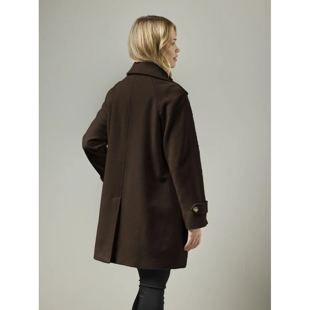 Manteau classique en laine avec isolation thermique - À col classique et détails raffinés