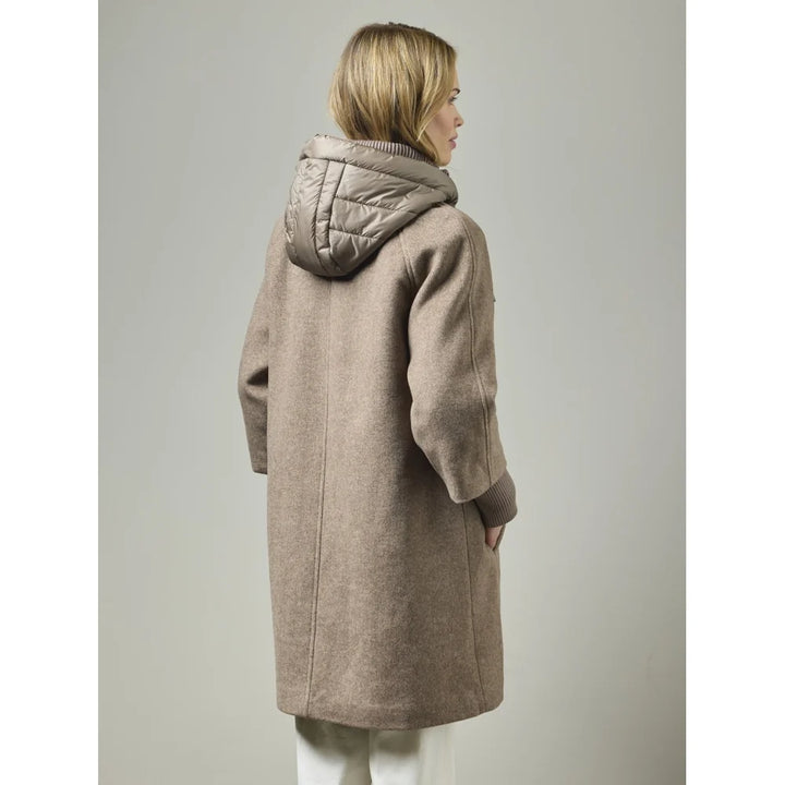 Manteau en laine avec capuche amovible - Silhouette droite et épurée