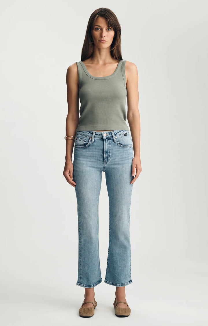 Jeans à coupe évasée courte Anika - Mélange de denim stretch