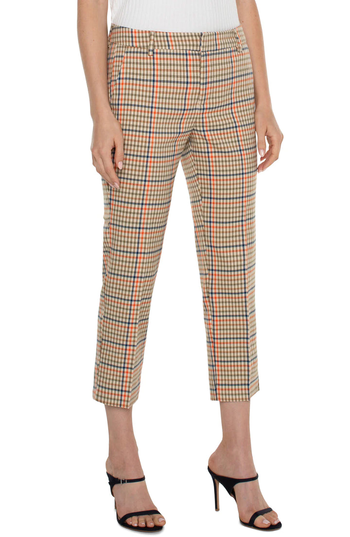 Pantalon coloré avec minis carreaux
