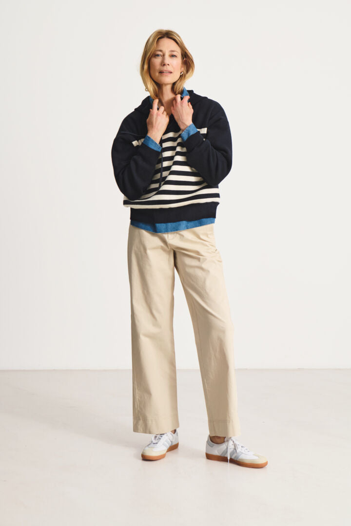 Pantalon en coton coupe droite ample