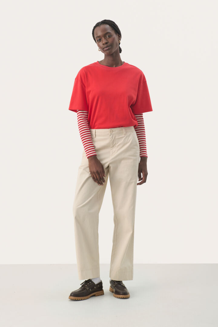 Pantalon en coton coupe droite ample