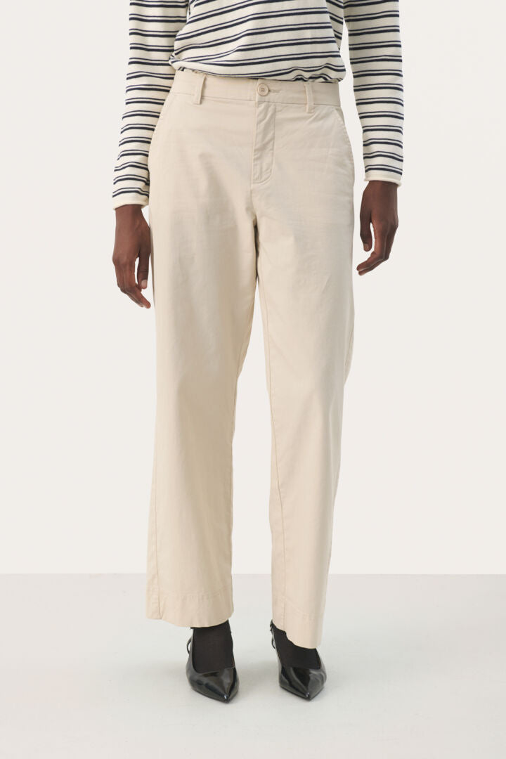 Pantalon en coton coupe droite ample