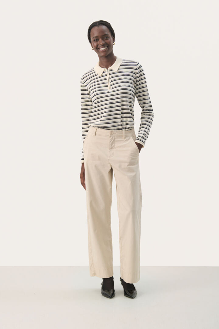 Pantalon en coton coupe droite ample