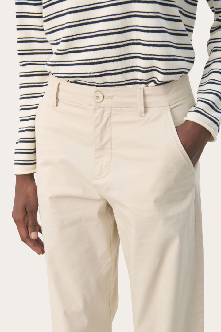 Pantalon en coton coupe droite ample