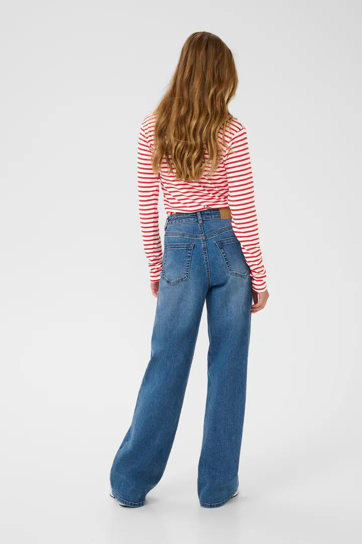 Pull à rayures et broderie de coeur Liddy