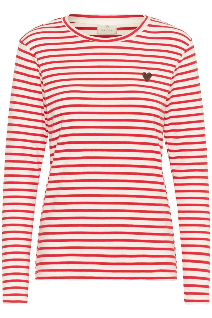 Pull à rayures et broderie de coeur Liddy